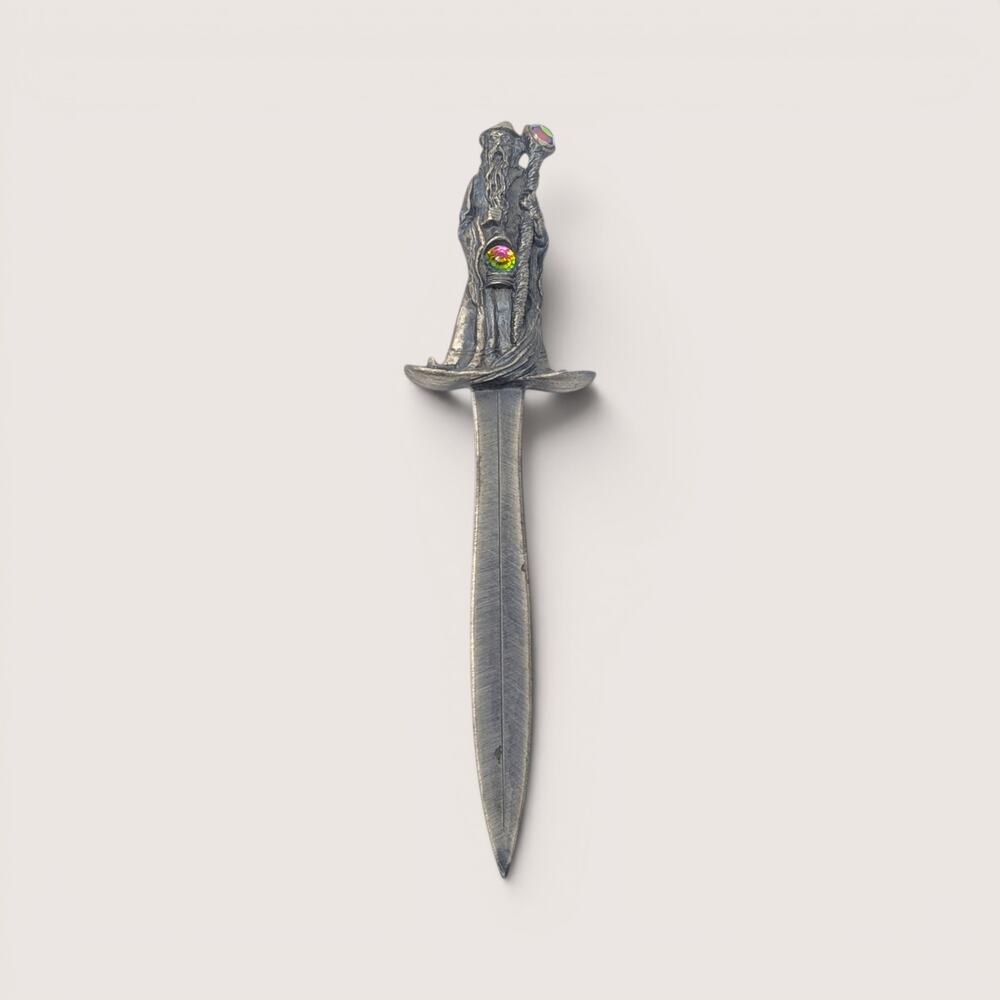 Vintage Myth & Magic Pewter Wizard Letter Opener